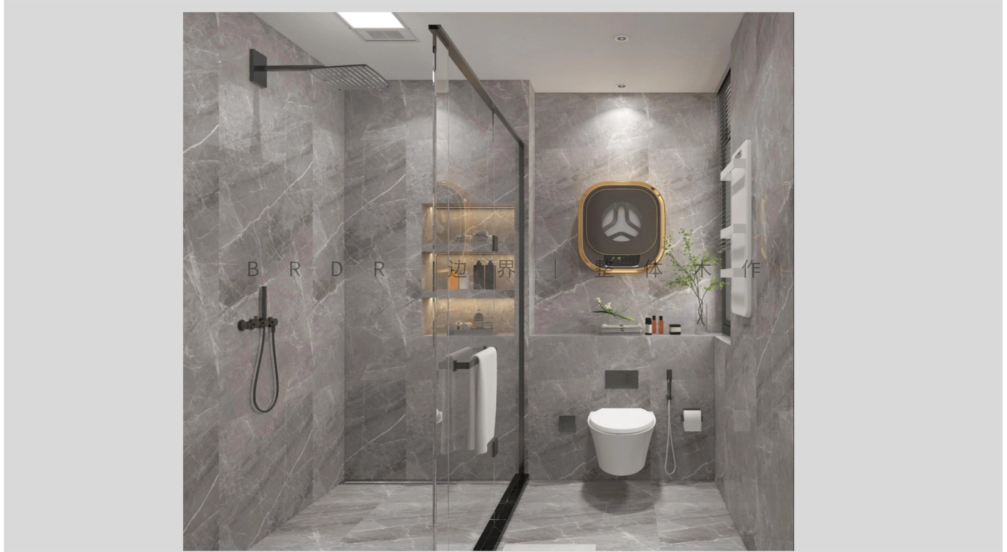 极简灰奢卫浴空间