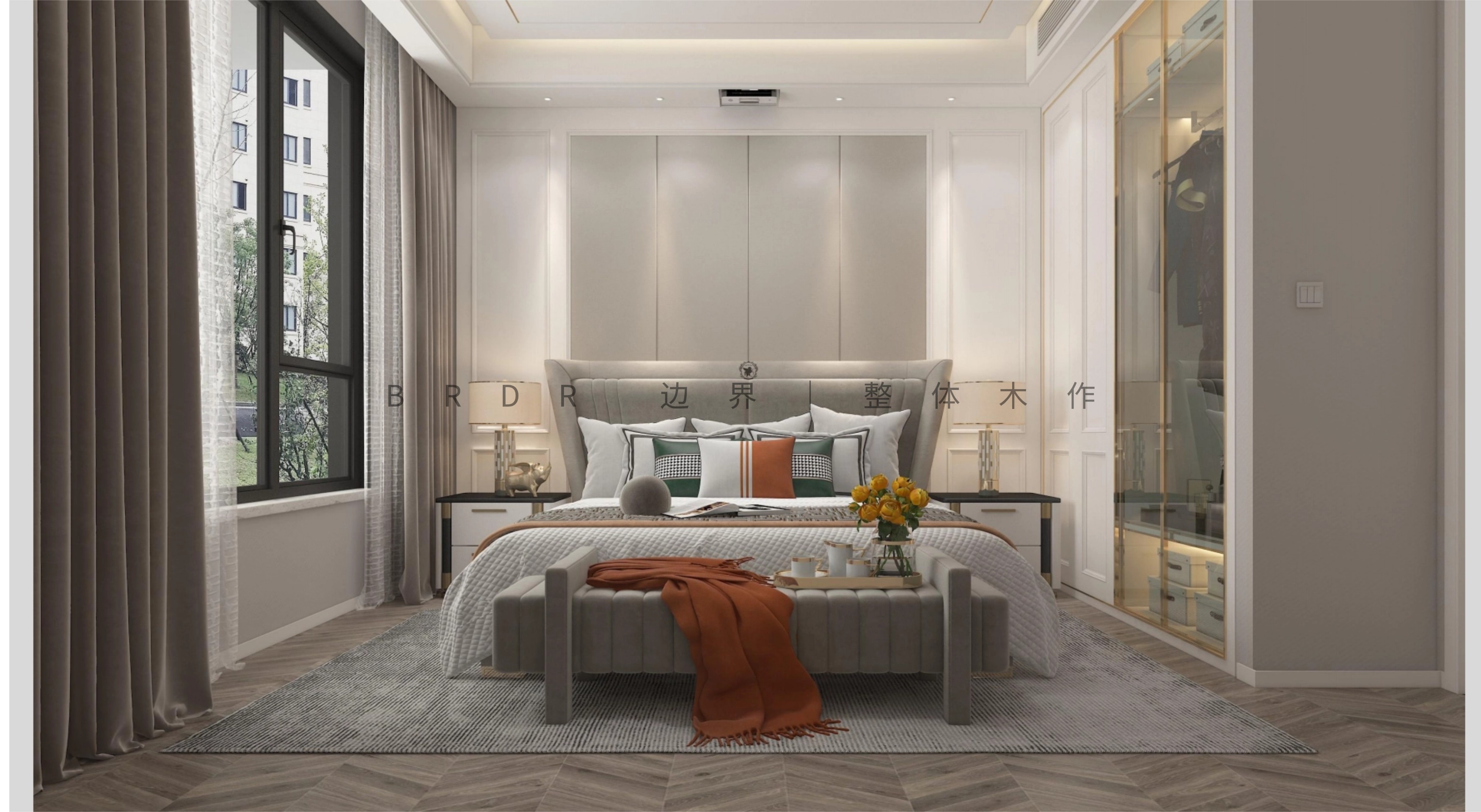 暖灰轻奢卧房